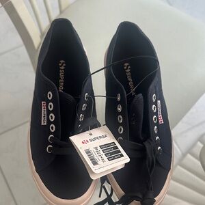 Superga Navy and White Canvas Sneakers NEW sz 8